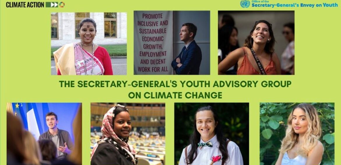 Șapte tineri din întreaga lume, membri ai primului Grup Consultativ de Tineret pe Schimbări Climatice din cadrul ONU