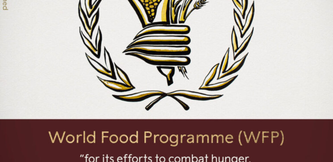 Premiul Nobel pentru Pace, acordat Programului Alimentar Mondial al ONU