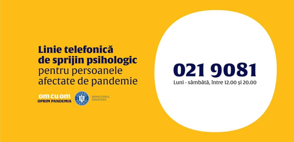 Ministerul Sănătăţii lansează o linie telefonică de sprijin psihologic pentru persoanele afectate de pandemie