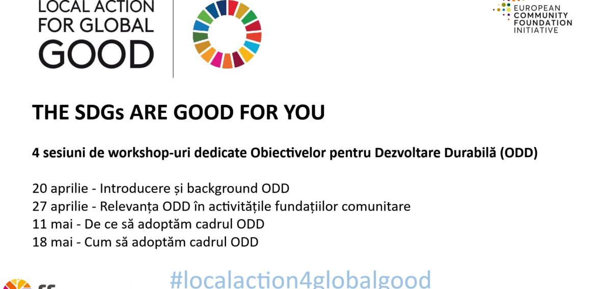 Federația Fundațiile Comunitare din România organizează o serie de workshop-uri dedicate Obiectivelor de Dezvoltare Durabilă