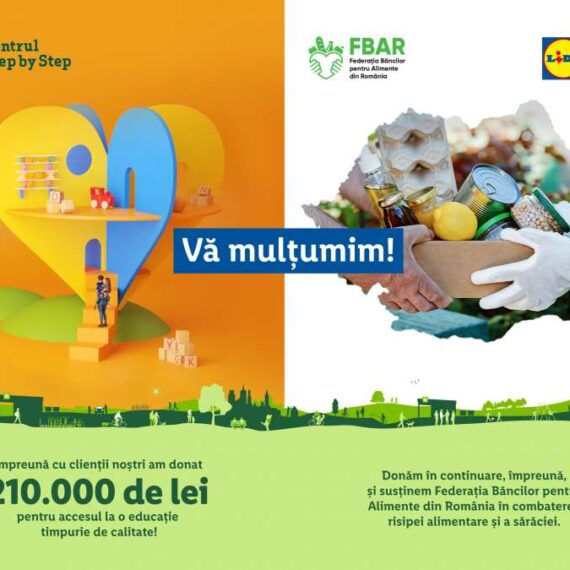 Împreună cu clienții săi, Lidl România investește 210.000 de lei în proiectele de susținere a educației timpurii ale Centrului Step by Step