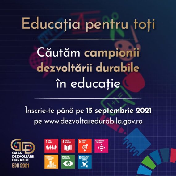 Departamentul pentru Dezvoltare Durabilă caută campioni la dezvoltare durabilă în domeniul educației