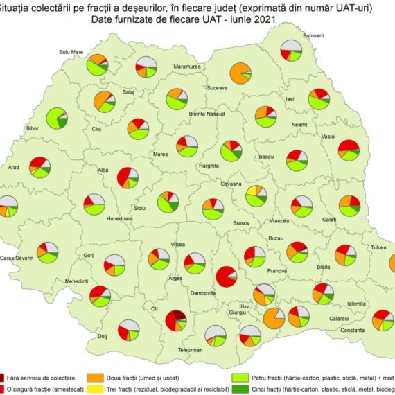 Harta colectării separate a deșeurilor la nivel naţional. Județul Bihor, pe primul loc