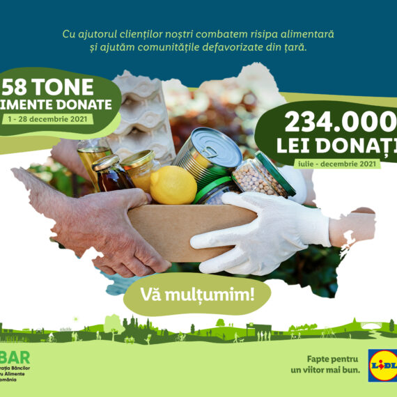 Lidl a strâns 58 de tone de produse și 234.000 lei pentru băncile de alimente, cu ajutorul clienților