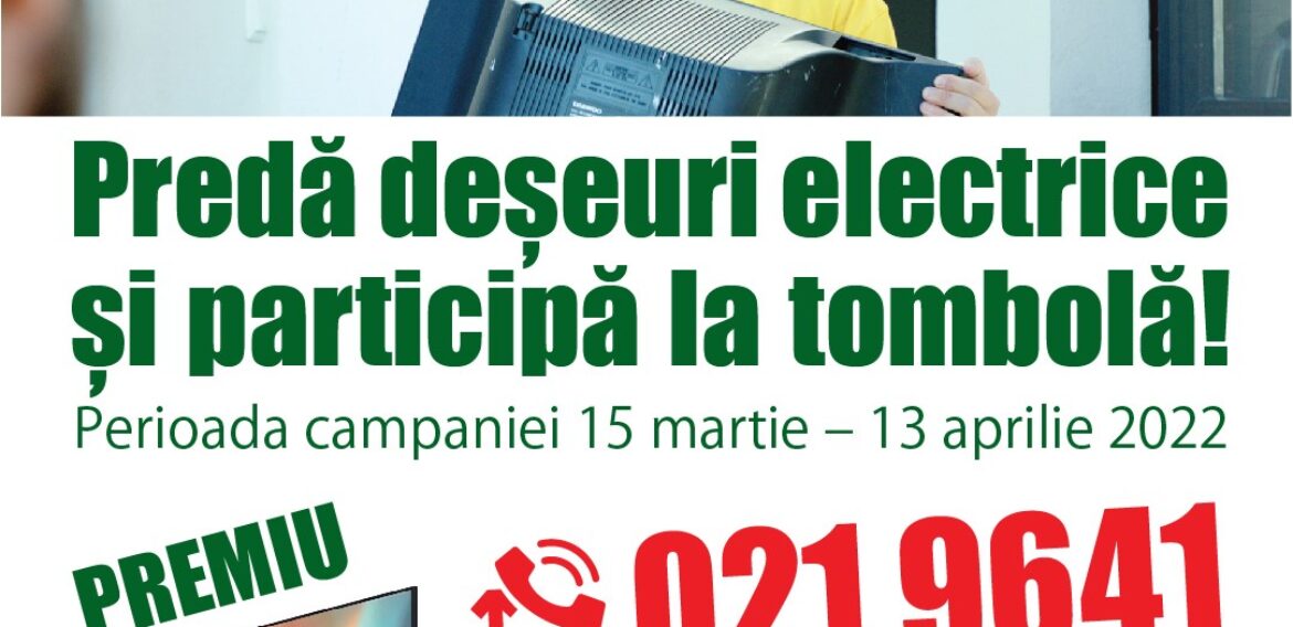 Ai un echipament electric stricat? Predă-l spre reciclare și participă la tombola ECOTIC!