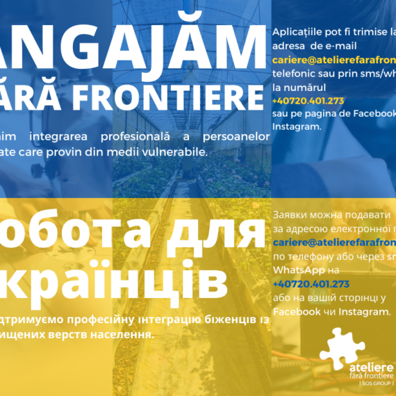 Ateliere Fără Frontiere angajează refugiați ucraineni