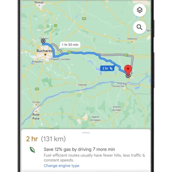 Google Maps a introdus opțiunea „rută ecologică” în aproape 40 de țări, inclusiv România