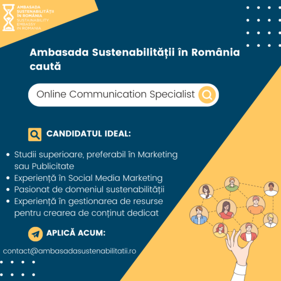 Ambasada Sustenabilității angajează Online Communication Executive