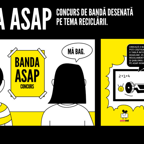 Concurs de benzi desenate cu premii pentru elevii din Brașov și Iași.  ASAP România și Animest îi invită să își imagineze un erou al reciclării