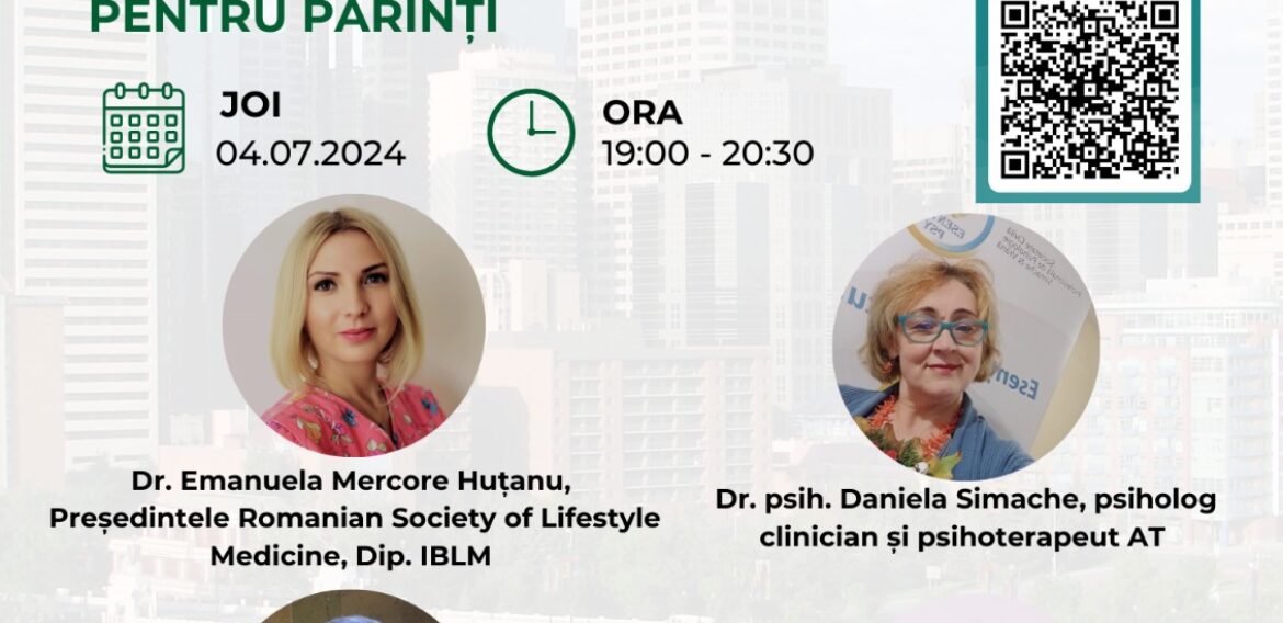Stil de viață sănătosîncă de la gimnaziu – serie de 5 webinare online pentru părinți