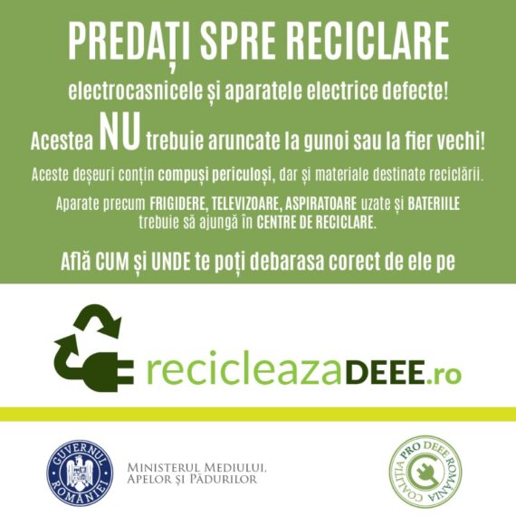 Coaliția PRO DEEE împreună cu Ministerul Mediului lansează o campanie de conștientizare!