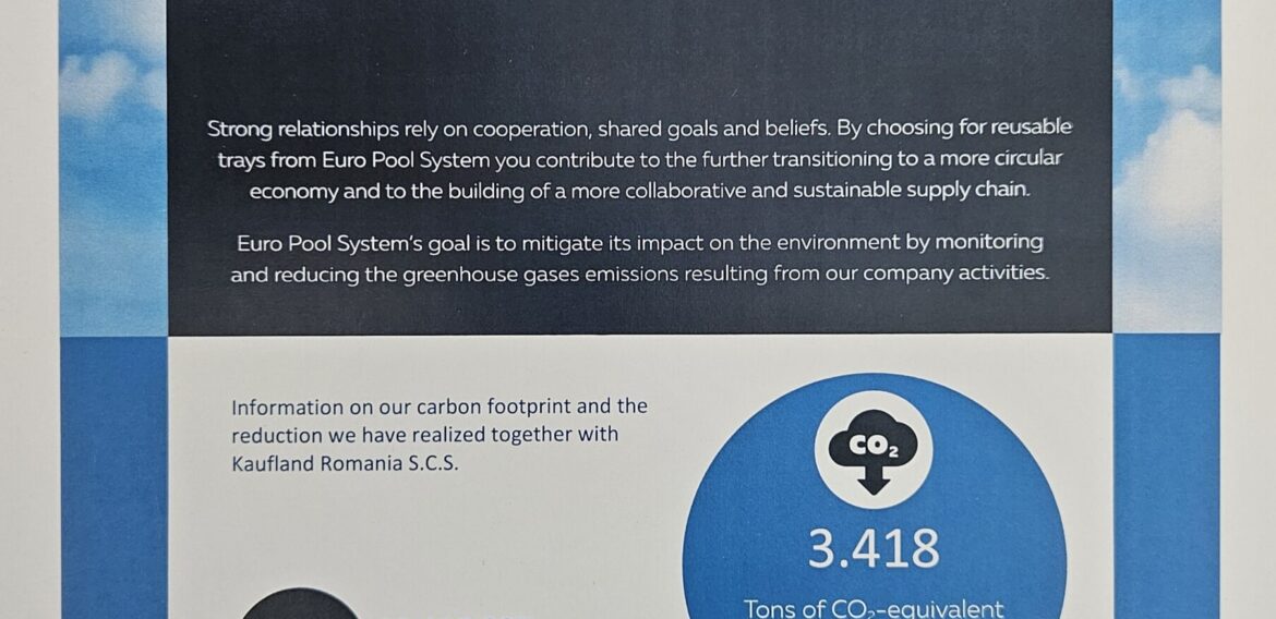 Kaufland își reduce amprenta de carbon pentru al patrulea an consecutiv, prin reutilizarea lădițelor Euro Pool System