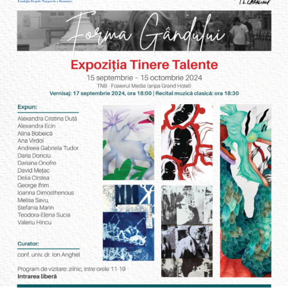 Expoziția Forma Gândului la TNB, o colecție de lucrări de artă vizuală realizată de bursieri talentați ai Fundației Regale Margareta a României
