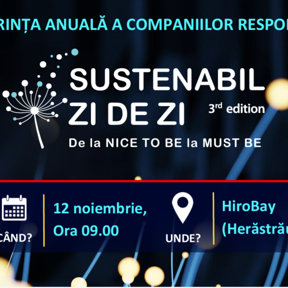 Conferința Sustenabil zi de zi, ediția a III-a, 12 Noiembrie 2024